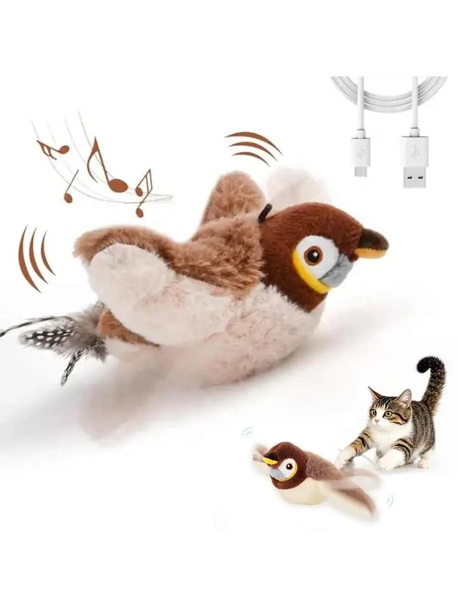 Pajarito interactivo para gatos