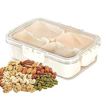 Contenedor portatil snack 4 compartimientos