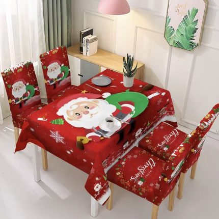 Set 6 fundas navideñas +mantel